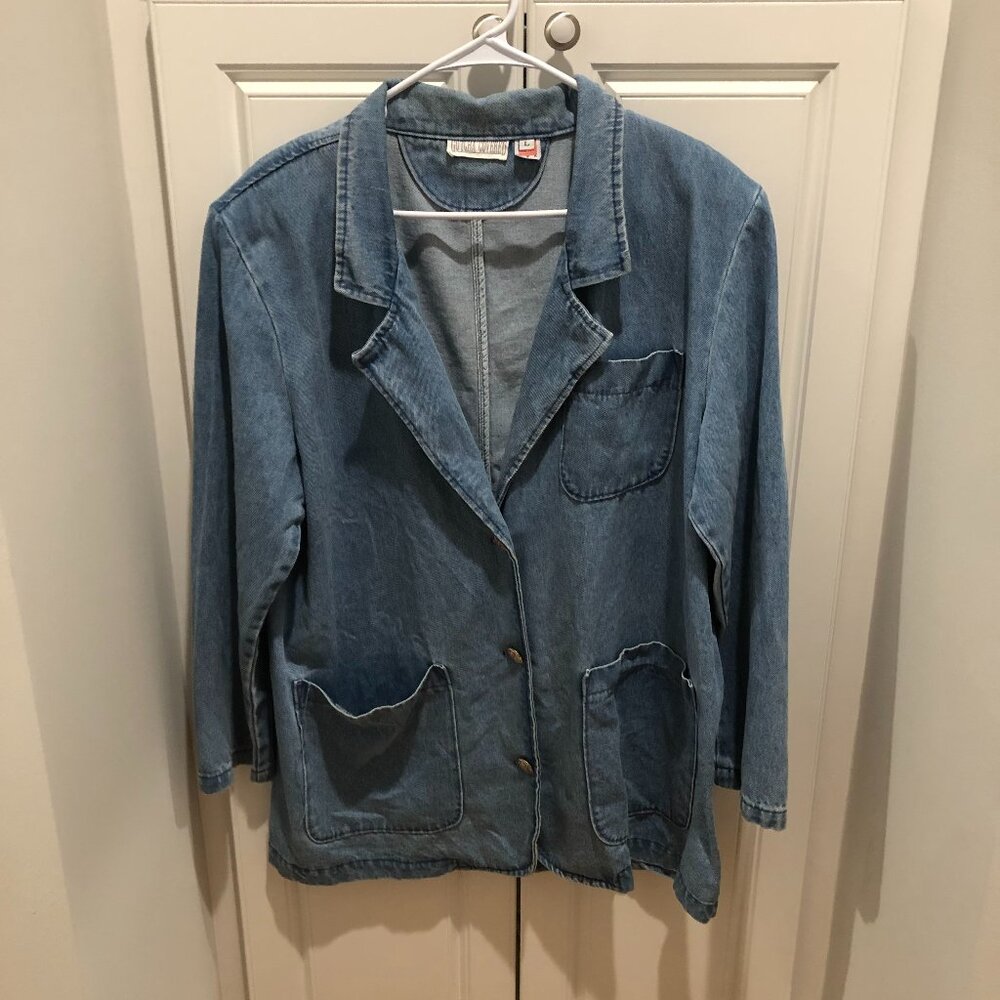 VTG Gotcha Covered Denim Barn Jacket XL Blue Cotton Made in USA Workwear Style